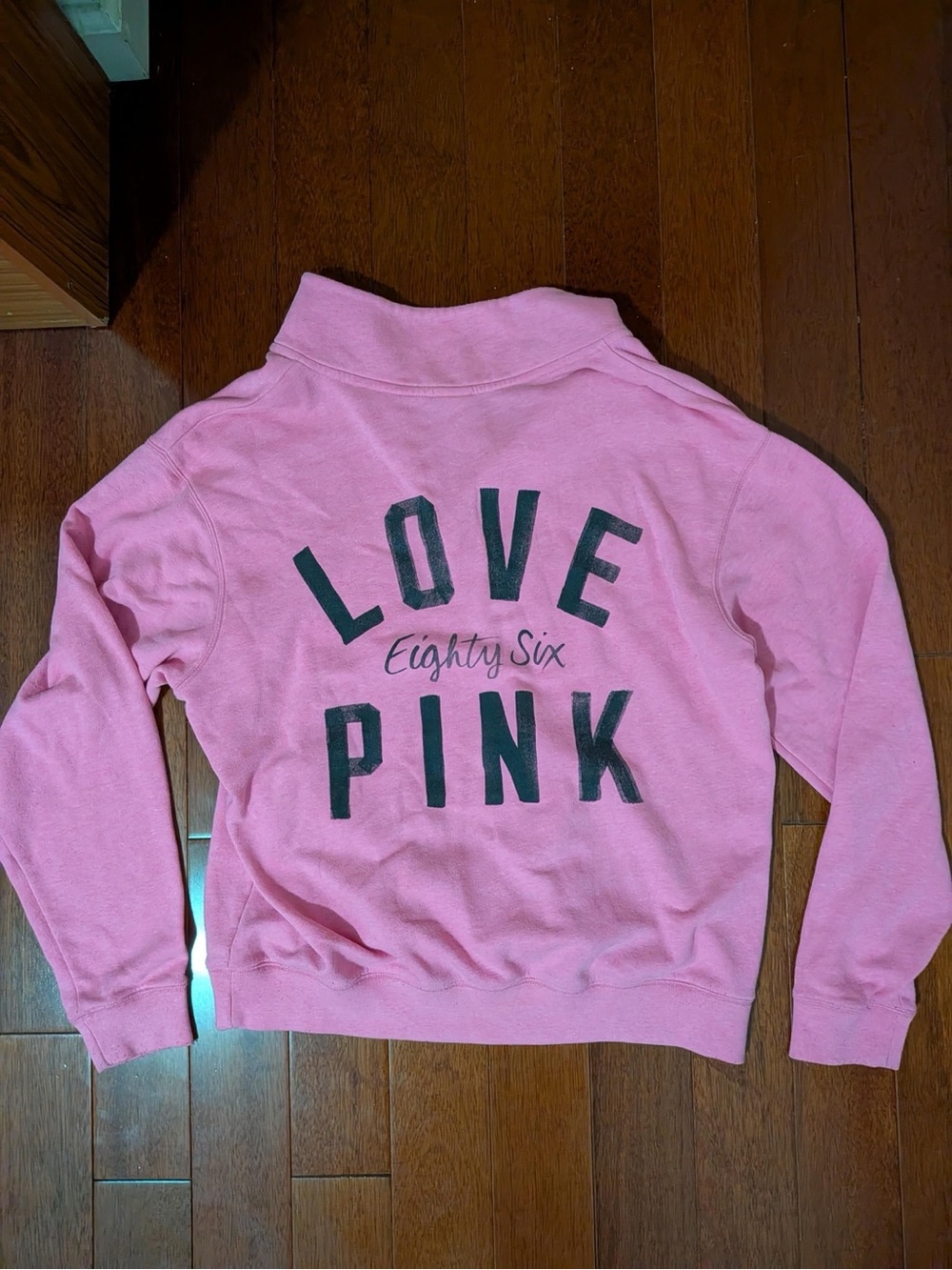 PINK Victoria’s Secret Love Pink 86 Quarter Zip Pullover Size L